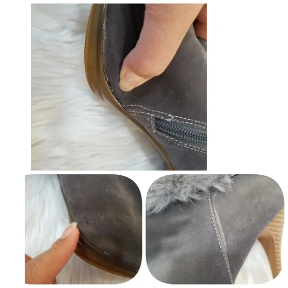 SELINA Gray Heeled Ankle Boots SIZE 9, Zip closure on the side. - Picture 15 of 16